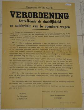 Verordening i.v.m. de zindelijkheid en salubriteit van de openbare wegen