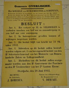 Gemeentebesluit i.v.m. verkeer op veldwegen