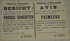 Bericht aan de bevolking i.v.m. de markt van vroege groenten