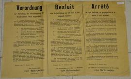 Besluit i.v.m. de bestrijding van het snot. Uitgevaardigd door de Arrondissementchef van Brussel ...
