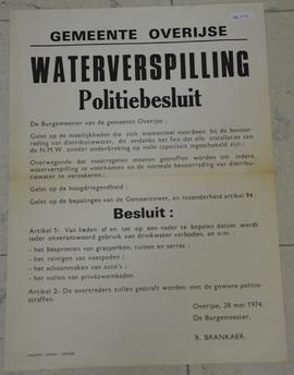 Politiebesluit i.v.m. waterverspilling
