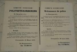 Politieverordening i.v.m. een betoging van werklozen te Brussel