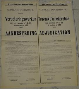 Bericht i.v.m. de aanbesteding van verbeteringswerken van de wegen nrs. 3