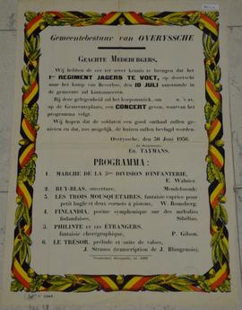 Bericht aan de bevolking i.v.m. de doortocht van het 1ste regiment jagers te voet door Overijse