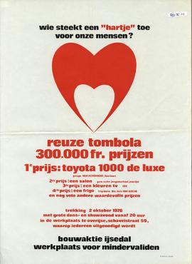 Wie steekt een hartje toe voor onze mensen? Reuze tombola, bouwaktie Ijsedal