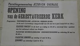 Opening van de gerestaureerde kerk te Jezus-Eik. Programma