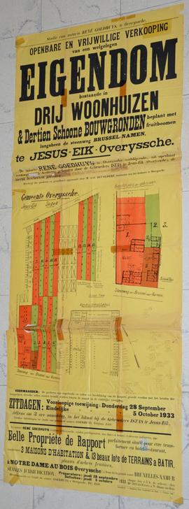 Eigendom, bestaande uit drij woonhuizen en dertien schoone bouwgronden te Jezus-Eik, Overijssche