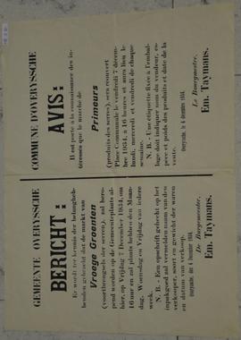 Bericht aan de bevolking i.v.m. de markt van vroege groenten